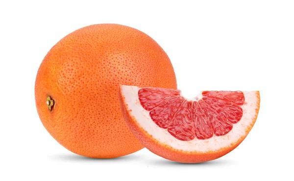 Friss Grapefruit Gyümölcs Fehér Alapon Izolált Grépfrút — Stock Fotó