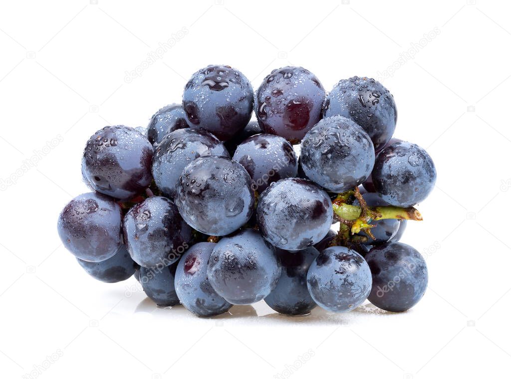 blue grape isolated on white background