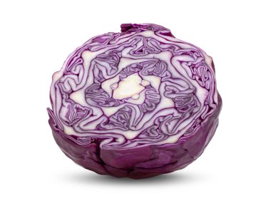 Beyaz arkaplanda kırmızı lahana izole edilmiş