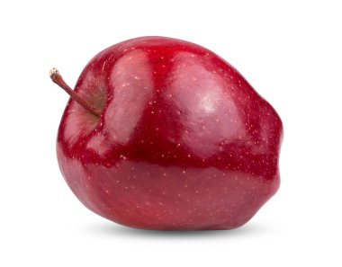 Beyaz arkaplanda kırmızı elma izole edildi