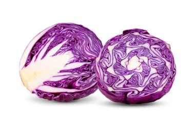 Beyaz arkaplanda kırmızı lahana izole edilmiş