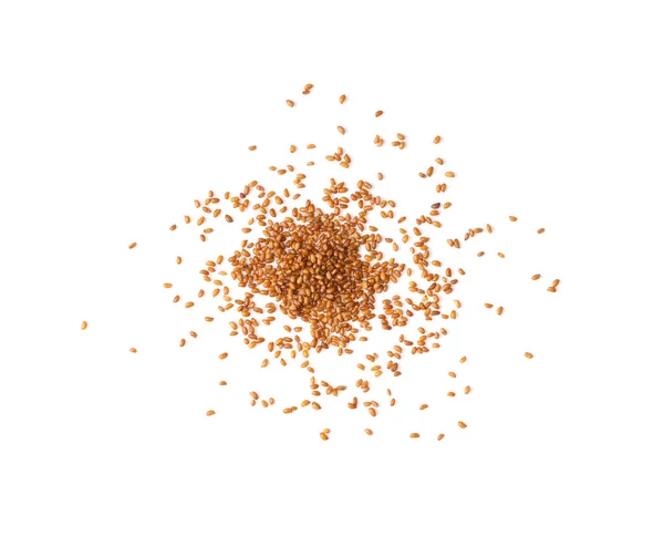 Brown Teff Grain Vit Bakgrund Ovanifrån — Stockfoto