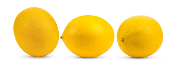 Żółty Melon Wyizolowany Białym Tle Zdjęcia Stockowe bez tantiem