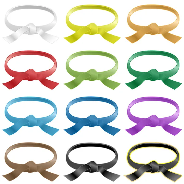 Dövüş sanatları kemer çeşitli renklerde