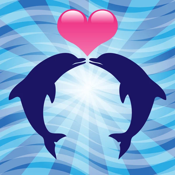 Amor delfines — Archivo Imágenes Vectoriales