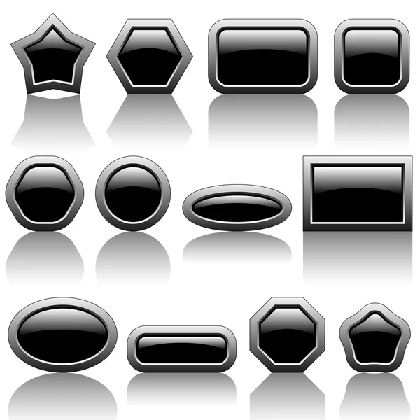 Black buttons — Stock Vector