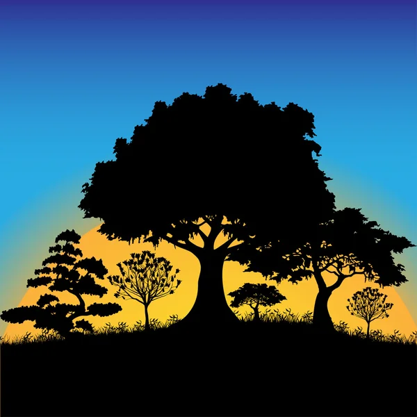 Silhouette forestière — Image vectorielle