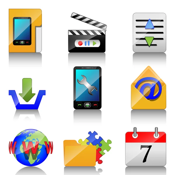 Iconos para teléfono móvil — Vector de stock