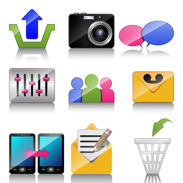 Icons for mobile phone — Stock Vector