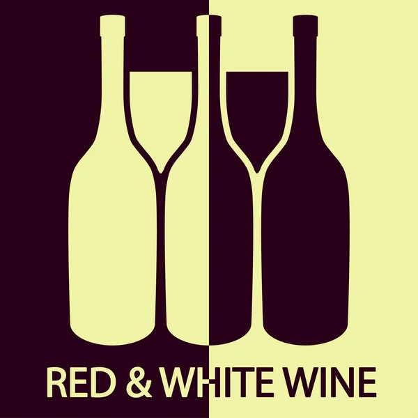Rode en witte wijn — Stockvector