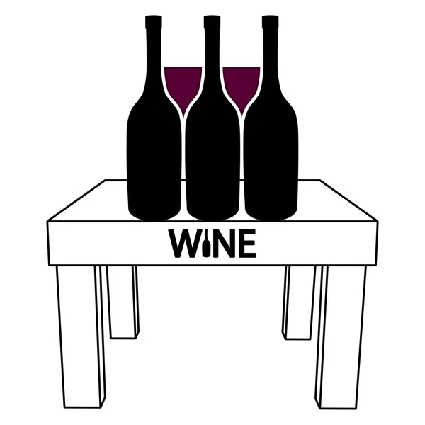 Vin sur la table — Image vectorielle