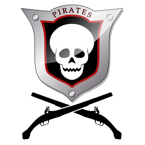 Pirate embleem — Stockvector