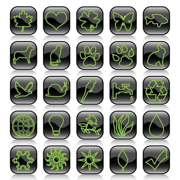 Pictogram set-ecologie — Stockvector