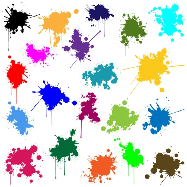 Conjunto de tinta em cores diferentes —  Vetores de Stock