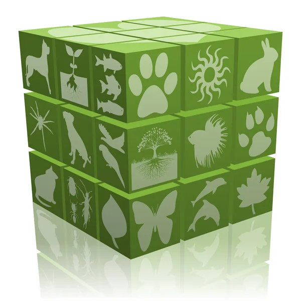 Ecological cube — Stock Vector