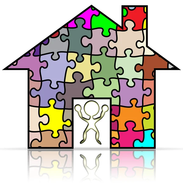 My house puzzle — Stock Vector