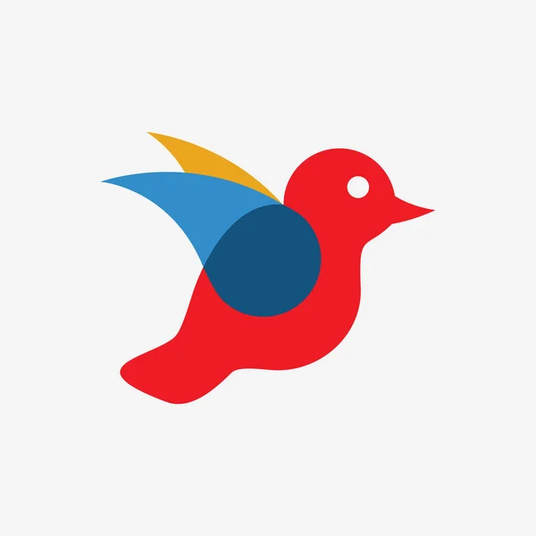 Fågel Som Logotyp Illustration Färgglad Fågel Som Abstrakt Logotyp Design — Stock vektor