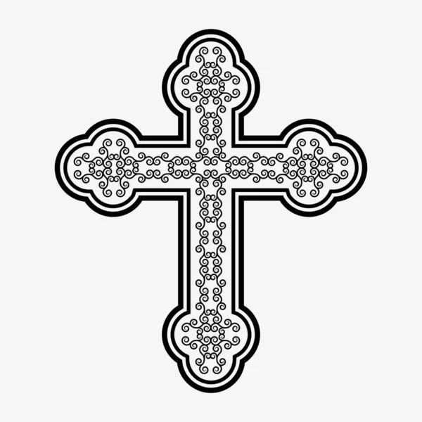 Kříž Jako Náboženský Symbol Ilustrace Kříže Jako Náboženského Symbolu Bílém Stock Ilustrace