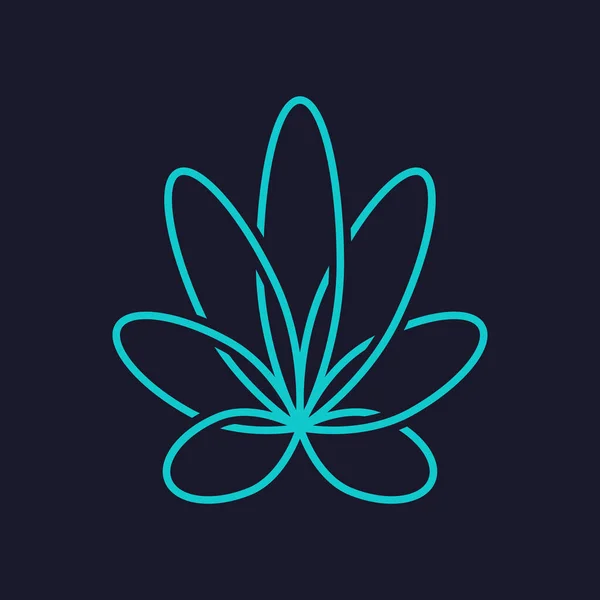 Cannabis Logo Design Illustration Cannabis Logo Design Dark Background — Archivo Imágenes Vectoriales