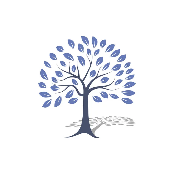 Blue Tree Logo Design Illustration Tree Logo Design White Background — Stockový vektor