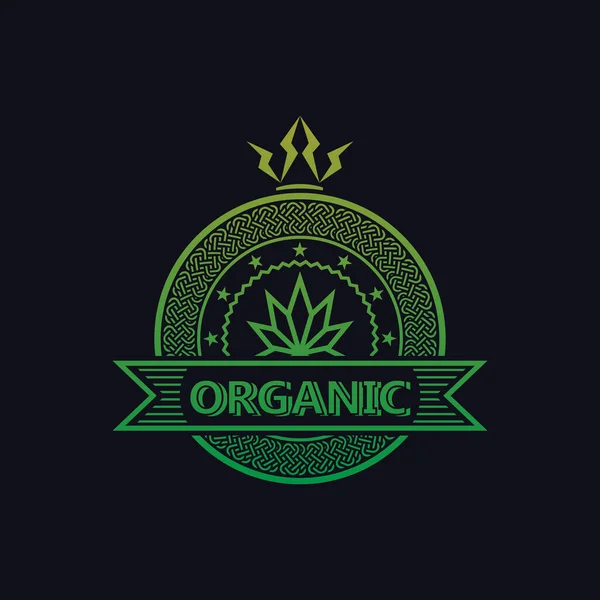 Marihuana Orgánica Ilustración Marihuana Orgánica Como Diseño Del Logotipo Sobre — Archivo Imágenes Vectoriales