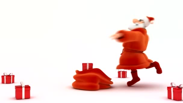 Santa claus rozdává dárky — Stock video