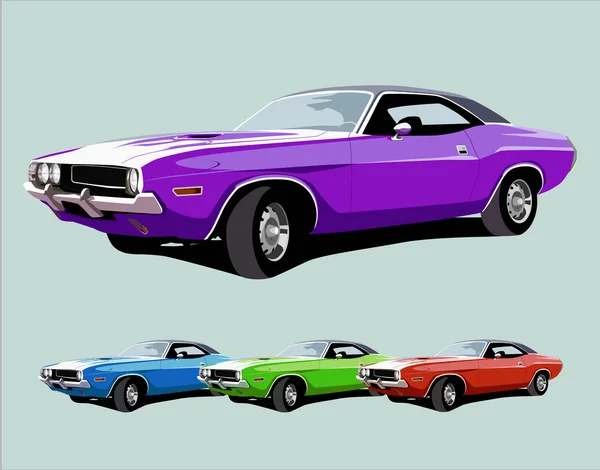 Coche americano caliente del músculo — Vector de stock