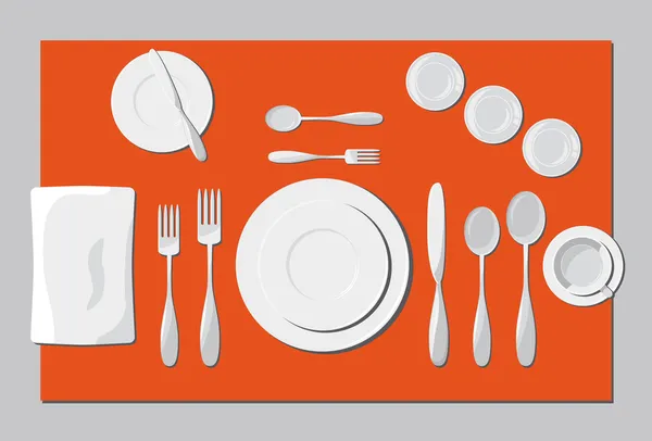 Servir des plats et couverts — Image vectorielle