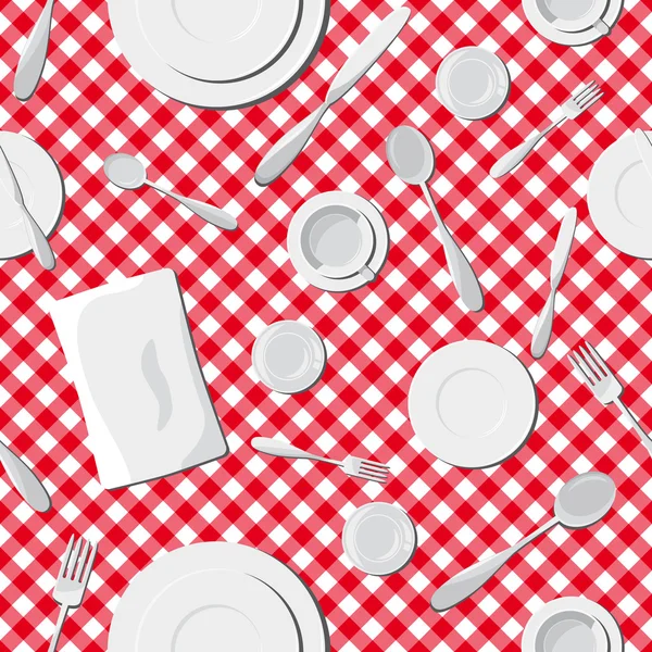 Dishes seamless pattern — Stock Vector