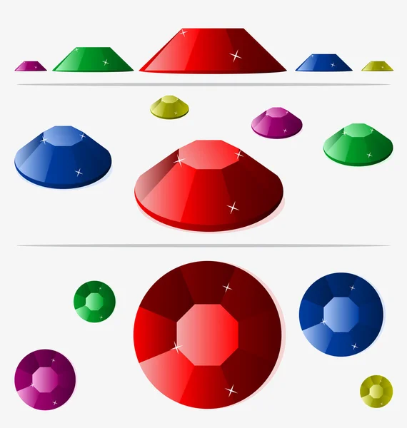 さまざまな色と角度の結晶 — ストックベクタ