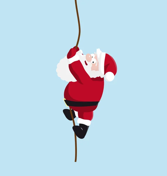Санта на веревке — стоковый вектор
