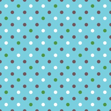 Beyaz, yeşil, kahverengi noktalar sorunsuz pa ile mavi renkli kumaş