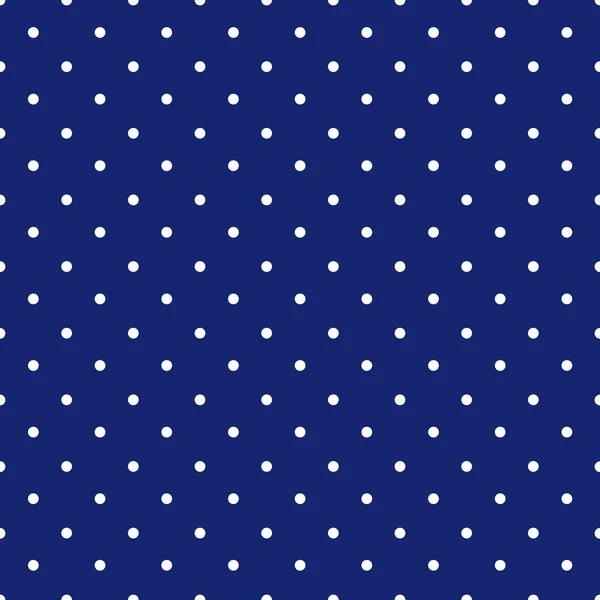 Tela de polka de fondo azul con pequeños puntos blancos sin costuras — Archivo Imágenes Vectoriales