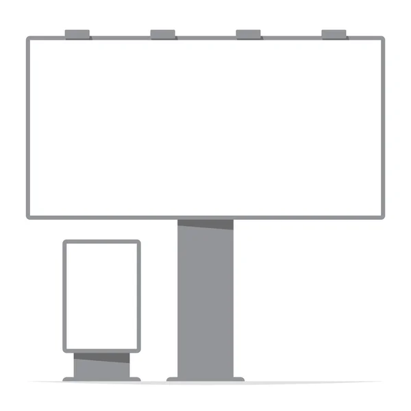 Billboard board and citylight, screen, contour — Stock Vector