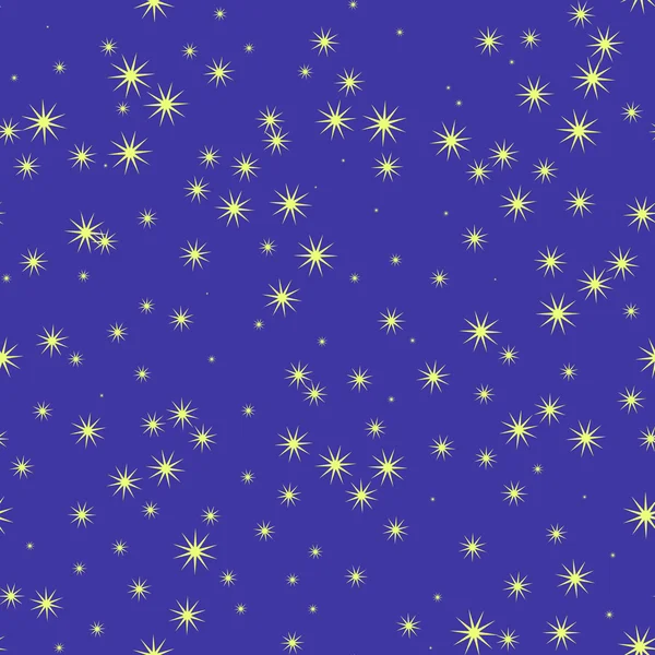 Estrellas y cielo en la noche, patrón sin costuras — Vector de stock