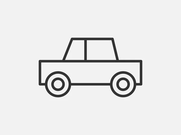 Ikon Mainan Mobil Dengan Latar Belakang Putih Vektor Gaya Garis - Stok Vektor