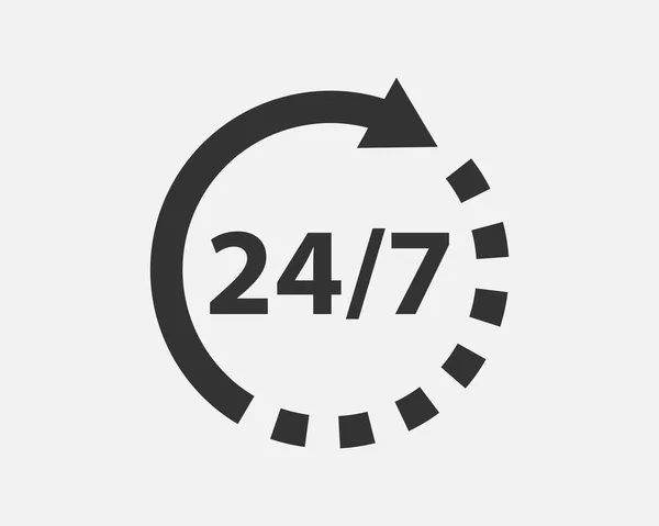 24時間サービスアイコンシンボルベクトル ウェブサイト ウェブデザイン モバイルアプリのための記号とシンボル — ストックベクタ