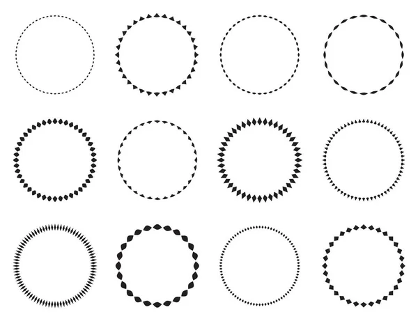 Zestaw Okrągłych Ram Wektorowych Circle Wzorca Sztuki — Wektor stockowy