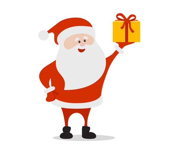 Мультфильм Смешно Счастливый Санта Клаус Подарком Векторе Рождественская Иллюстрация — стоковый вектор