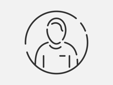 Kullanıcı simgesi vektörü. İnsanlar Avatar Illustrasyon 'un başında. Web tasarımı veya mobil uygulama için yüz işareti.