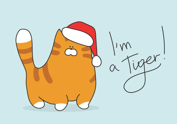 Fun Cartoon Tiger Vector Illustration Happy Chinese New Year Cute — Stock Vector