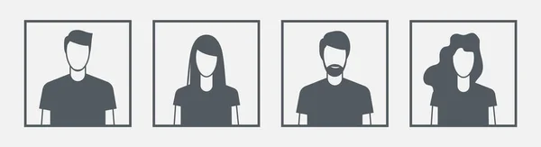 ユーザーアイコンベクトル 人々はアバターイラストを頭 ウェブデザインやモバイルアプリのための男と女の顔のサイン — ストックベクタ