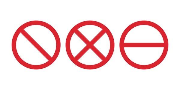 Набор Векторного Знака Закрытия Стоп Дорожного Запрета Знак Изолирован Белом — стоковый вектор