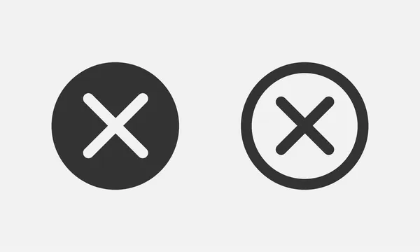 Fermer Icône Signe Vectoriel Annuler Symbole Web Design Erreur Refusé — Image vectorielle