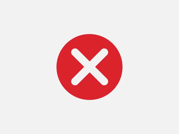 Cerrar Signo Vector Icono Cancelar Diseño Web Símbolo Botón Error — Vector de stock