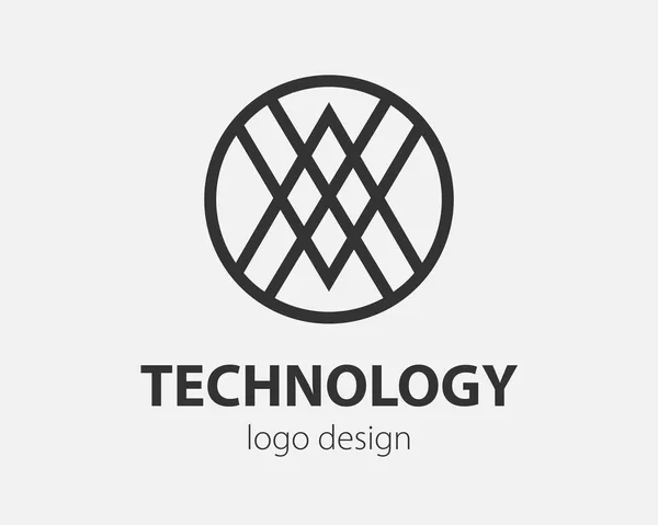 Logo Geométrico Vectorial Círculo Logotipo Estilo Alta Tecnología Para Nano — Vector de stock
