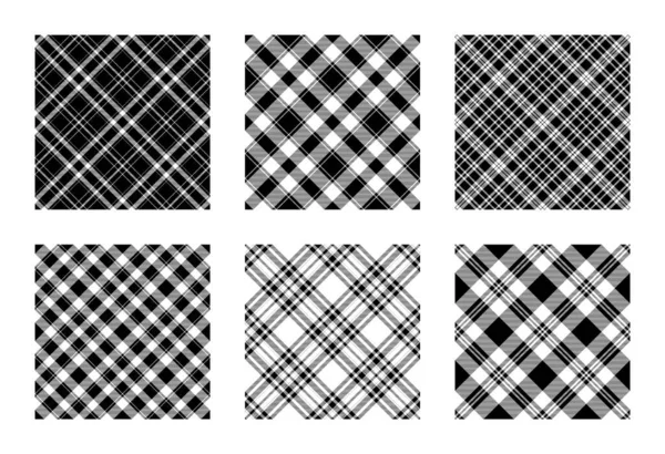 Diseño Patrón Transparente Blanco Negro Set Vector Fondo Diseño Tela — Vector de stock
