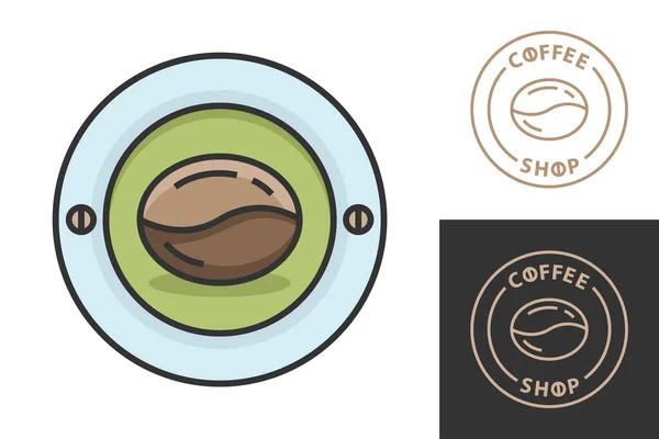 Kahve Dükkanı Kafe Için Kahve Logosu Tasarımı Espresso Cappuccino Vektör — Stok Vektör