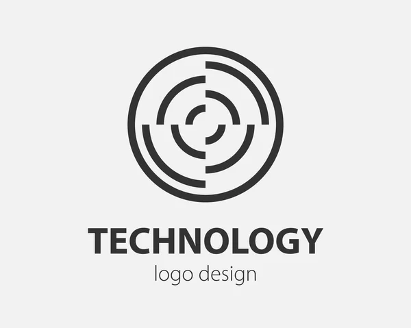 Logotipo Vetorial Geométrico Círculo Logotipo Estilo Alta Tecnologia Para Nano —  Vetores de Stock