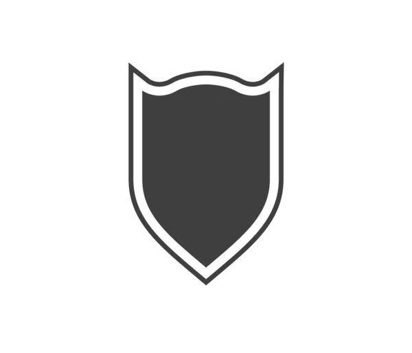 Shield Black White Logo Guarantee Insignia Guard Symbol Security Vector — Vetor de Stock